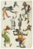 Two sheets with racist color lithographed cut-outs of African American stereotypes - 5
