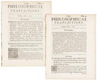 Articles on the Barometer, Baroscope, and other matters by Robert Boyle, in two issues of Philosophical Transactions