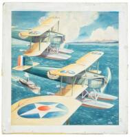 [The Douglas "World Flight" World Cruiser in flight, equipped with floats]