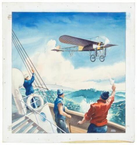 [Sailors greet the Bl&eacute;riot XI]