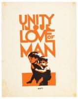 Unity in Our Love of Man silkscreened on reverse of 1970 Camaro advertising poster