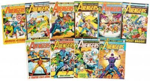 AVENGERS Nos. 100, 101, 102, 103, 104, 105, 106, 107, 108, 109 * Lot of Ten Comic Books