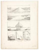 Plate from the atlas to Montule's Voyage en Amerique, en Italie, en Sicilie..., with six images from the Midwestern United States