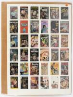 Large sheet of pulp novel art reproductions