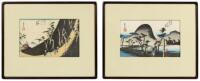 Two woodblock prints from The Fifty-three Stations of the Tokaido