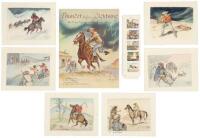 Thunder Before Lightning: The Pony Express in Stamp and Story - six original Vargas watercolors with complete set of stamps and album book