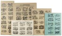 Five 19th century proof sheets and advertising samples for cigar labels