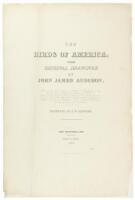 Title leaf from The Birds of America from Original Drawings by John James Audubon...Re-issued by J.W. Audubon