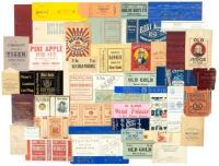 Lot of over 100 19th century printed labels for tobacco products