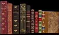 Nine finely bound volumes of literature