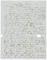 Letter thanking an Ohio women abolitionists for support of his Canadian Underground Railroad “station”; explaining his work feeding, clothing and teaching hundreds of newly-arrived Black “fugitives”