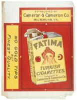 Poster for Fatima Turkish Cigarettes - "No Gold Tips but Finest Quality"