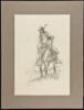 Original pencil drawing of a Native American on horseback
