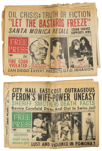 Eleven Issues of Open City and the Los Angeles Free Press - with contributions from Charles Bukowski