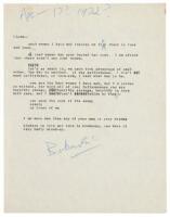 Original typescript letter from Charles Bukowski to Linda King