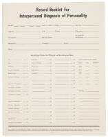 Record Booklet for Interpersonal Diagnosis of Personality