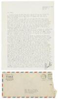 Signed typescript letter by Hunter S. Thompson, 1958