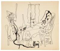 Family Hour - original ink drawing