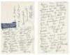 Two handwritten postcards from Henry Miller