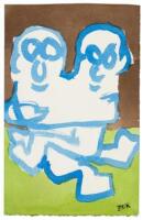 Original double-sided painting by Charles Bukowski
