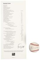 Baseball Canto - broadside poem, with signed baseball