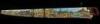Crosscut logging saw painted with scenes of logging in the Pacific Northwest