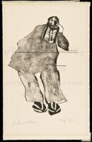 Tired Indian - original lithograph