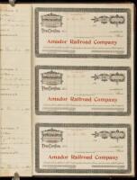 Collection of stock certificates - Amador Railroad Company & London Paris National Bank of San Francisco