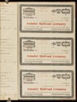 Collection of stock certificates - Amador Railroad Company & London Paris National Bank of San Francisco