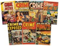 CRIME COMICS: Lot of Seven Crime Comic Books, Various Publishers