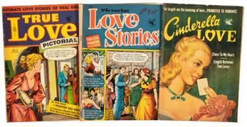 ROMANCE COMICS: Lot of Three MATT BAKER Comic Books * CINDERELLA LOVE No. 14 * PICTORIAL LOVE STORIES No. 1 * TRUE LOVE PICTORIAL No. 6