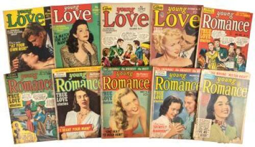 ROMANCE COMICS: Lot of Ten SIMON-KIRBY Love Comics * YOUNG LOVE and YOUNG ROMANCE