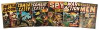 ATLAS: Lot of Six Atlas War Comics: BATTLEGROUND No. 2; COMBAT CASEY Nos. 18 and 19; SPY CASES No. 14; WAR ACTION No. 4; YOUNG MEN No. 12