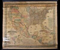 Monk's New American Map Exhibiting the Larger Portion of North America Embracing the United States and Territories, Mexico and Central America, Including the West India Islands, Canadas, New Brunswick and Nova Scotia