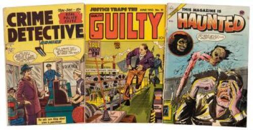 CRIME DETECTIVE No. 11 * JUSTICE TRAPS THE GUILTY No. 51 * THIS MAGAZINE IS HAUNTED No. 15 * Lot of Three Comic Books