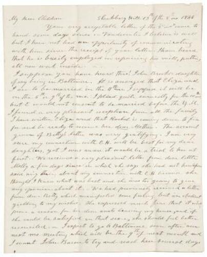 Letter of a wealthy family of Virginia Quakers who intended to free their...