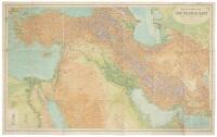 Bartholomew's Map of the Middle East: Coloured to show height of land