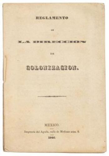 Reglamento de la Dirección de Colonización