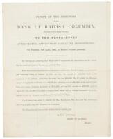 Report of the Directors of the Bank of British Columbia