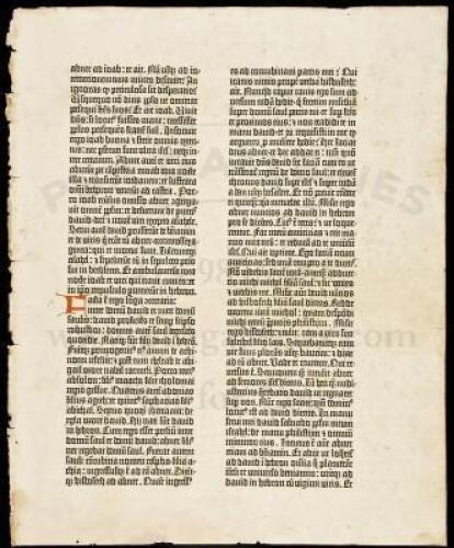 Original Leaf from the Gutenberg Bible
