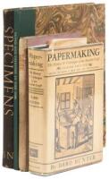 Four books on papermaking with specimens