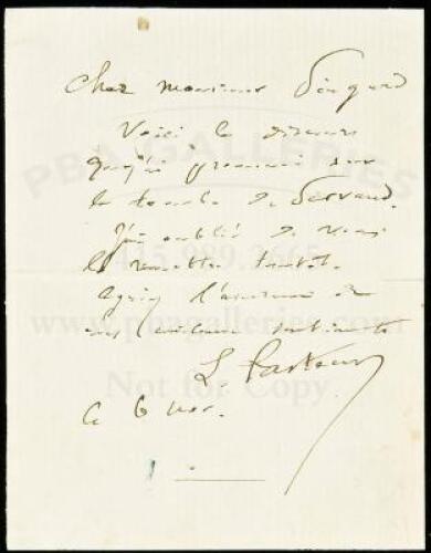 Autograph Letter Signed L. Pasteur, in French