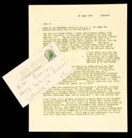 Holograph postcard from Pound to Richard Wirtz Emerson, editor of The Golden Goose