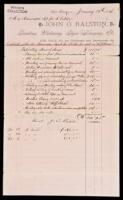 Manuscript invoice on printed folio letterhead of John O. Ralston relating to painting and construction at the Cliff House