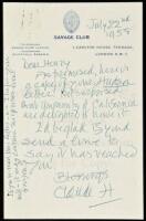 SOLD BY PRIVATE TREATYTyped letter from Henry Miller to author Claude Houghton, with holograph corrections