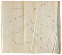 Manuscript map of San Andres Rancho and Rancho Bolsa del Pajaro adjacent to Monterey Bay in Santa Cruz County