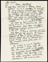 SOLD BY PRIVATE TREATYMax Winthrop (George Wright) - 6 page holograph manuscript
