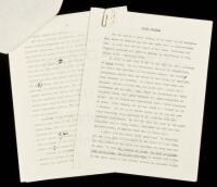 SOLD BY PRIVATE TREATYMarie Corelli - two 5 page carbon typescripts, each with holograph corrections