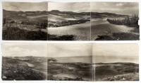 Two original three-panel panorama photographs of Palos Verdes prior to development