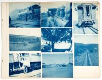 Three albumen photographs by W.H. Jackson & 8 cyanotypes of railroad trains & tracks + 3 other cyanotypes